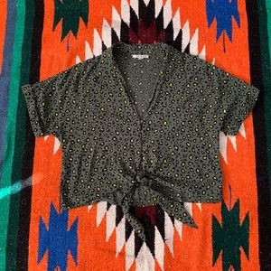 NWOT American Eagle Short Sleeve Cropped Button Up